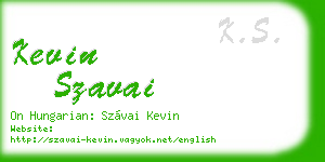 kevin szavai business card