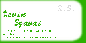 kevin szavai business card